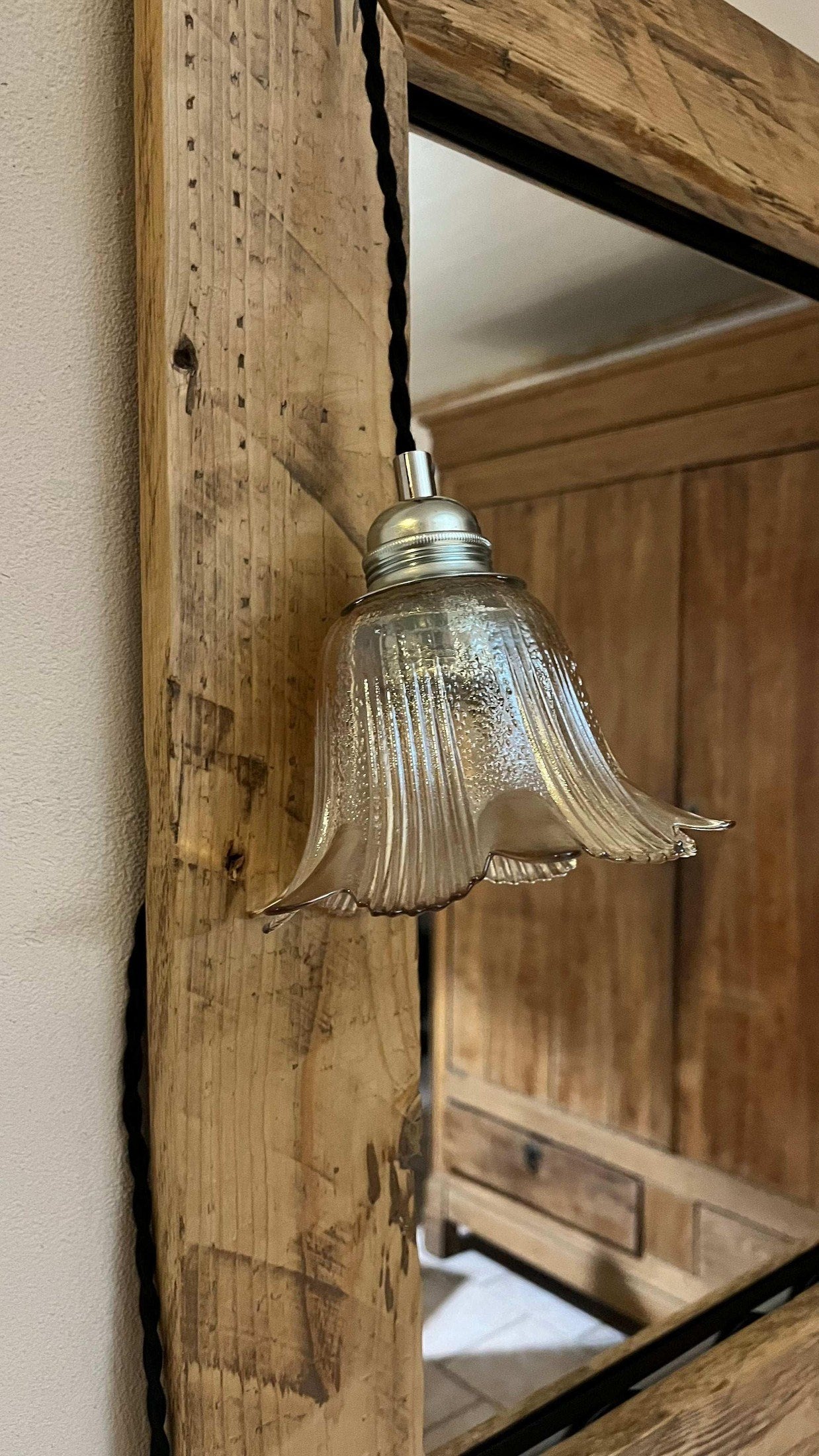 Églantine - Globe en verre pour lampe vintage personnalisée sur mesure - lesmimieres