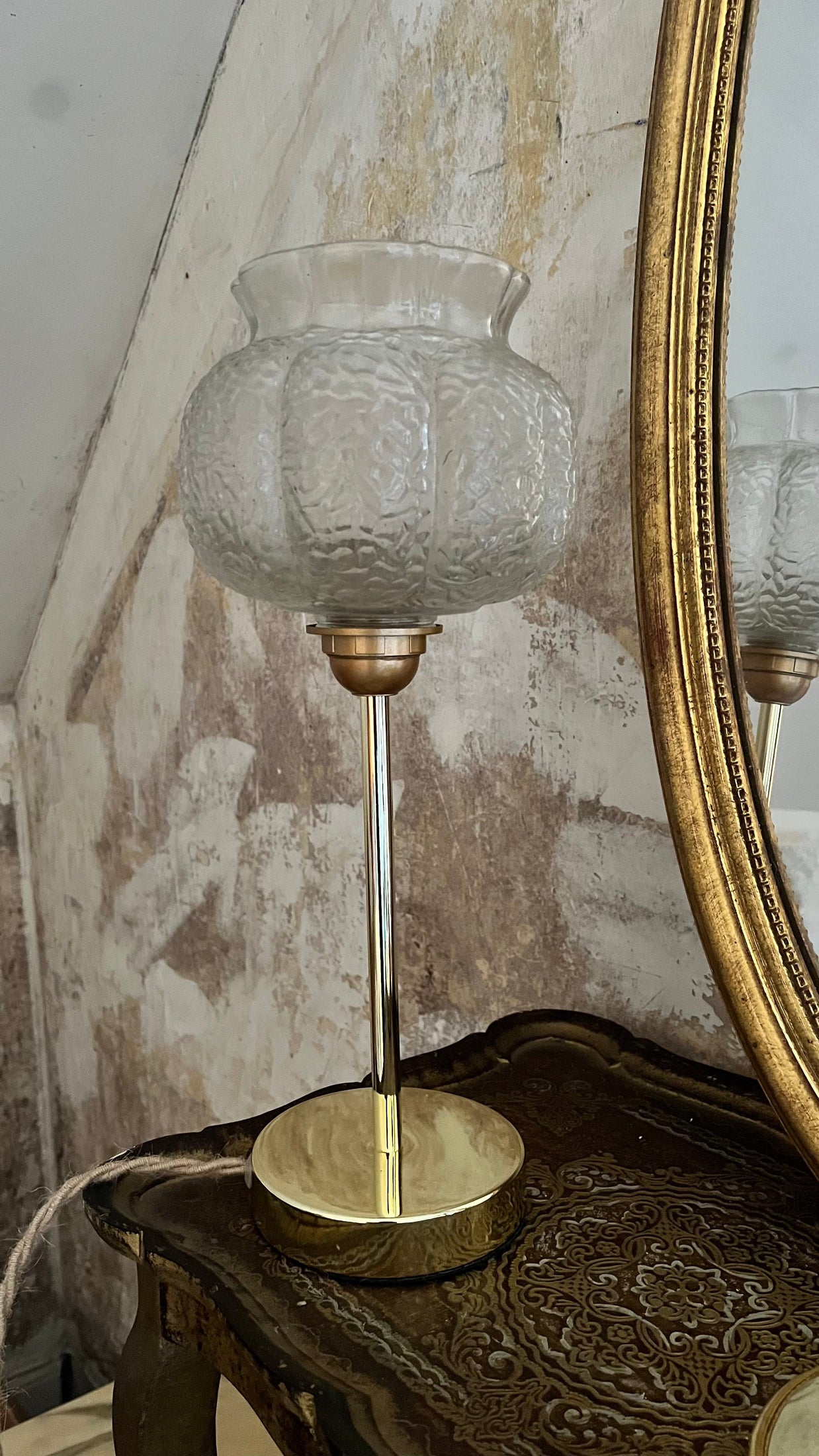 Hélène - Globe en verre pour lampe vintage personnalisée sur mesure - lesmimieres