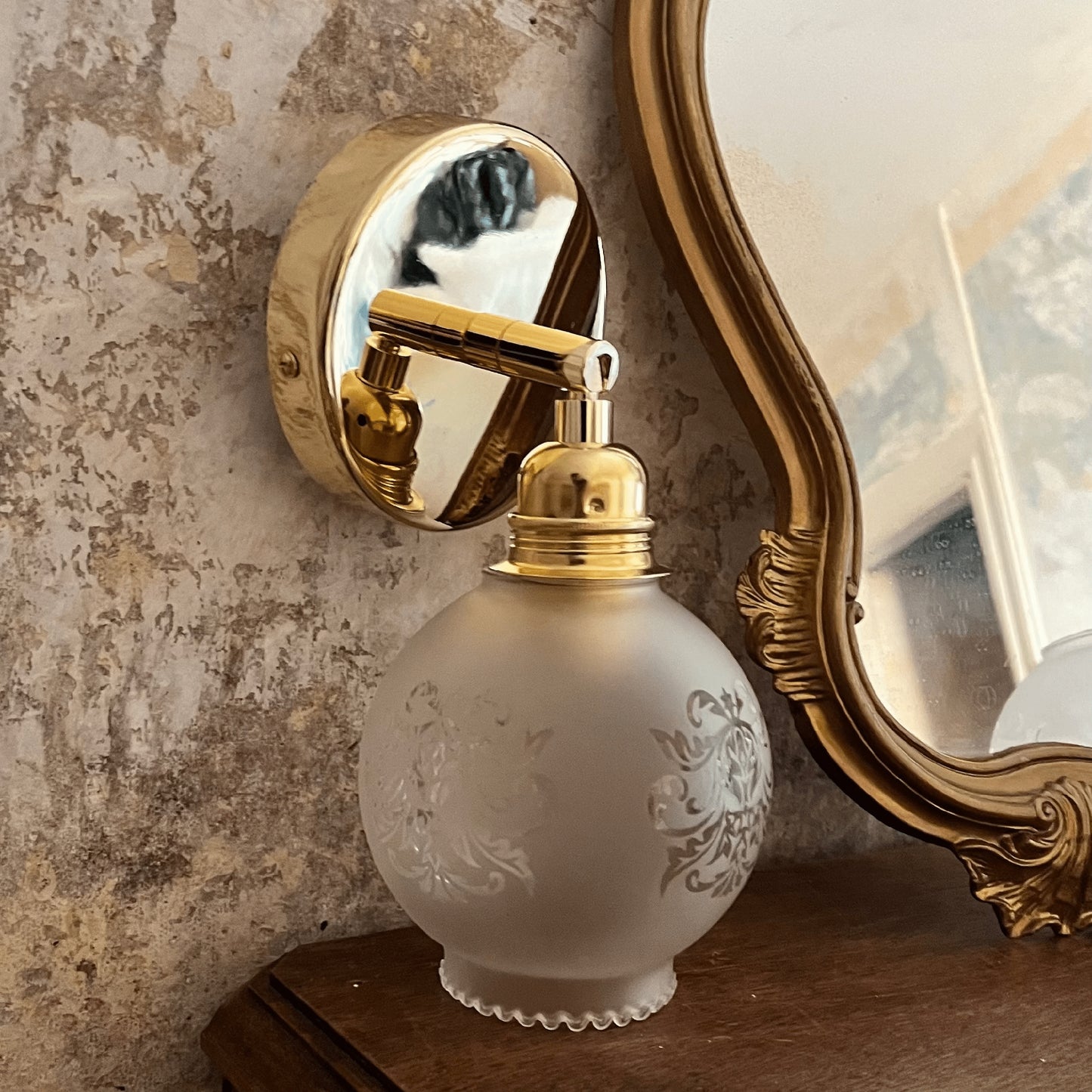 Adélinette - Globe en verre pour lampe vintage personnalisée sur mesure - lesmimieres