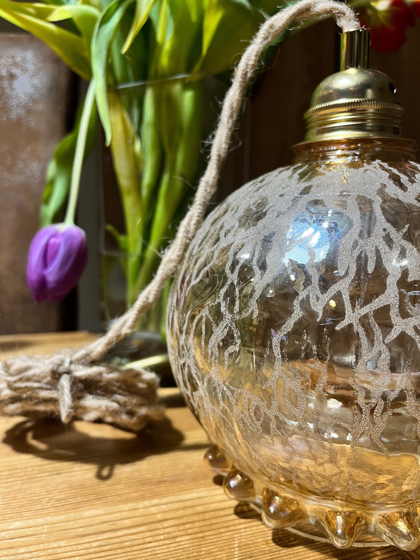 Antonella - Globe en verre pour lampe vintage personnalisée sur mesure - lesmimieres