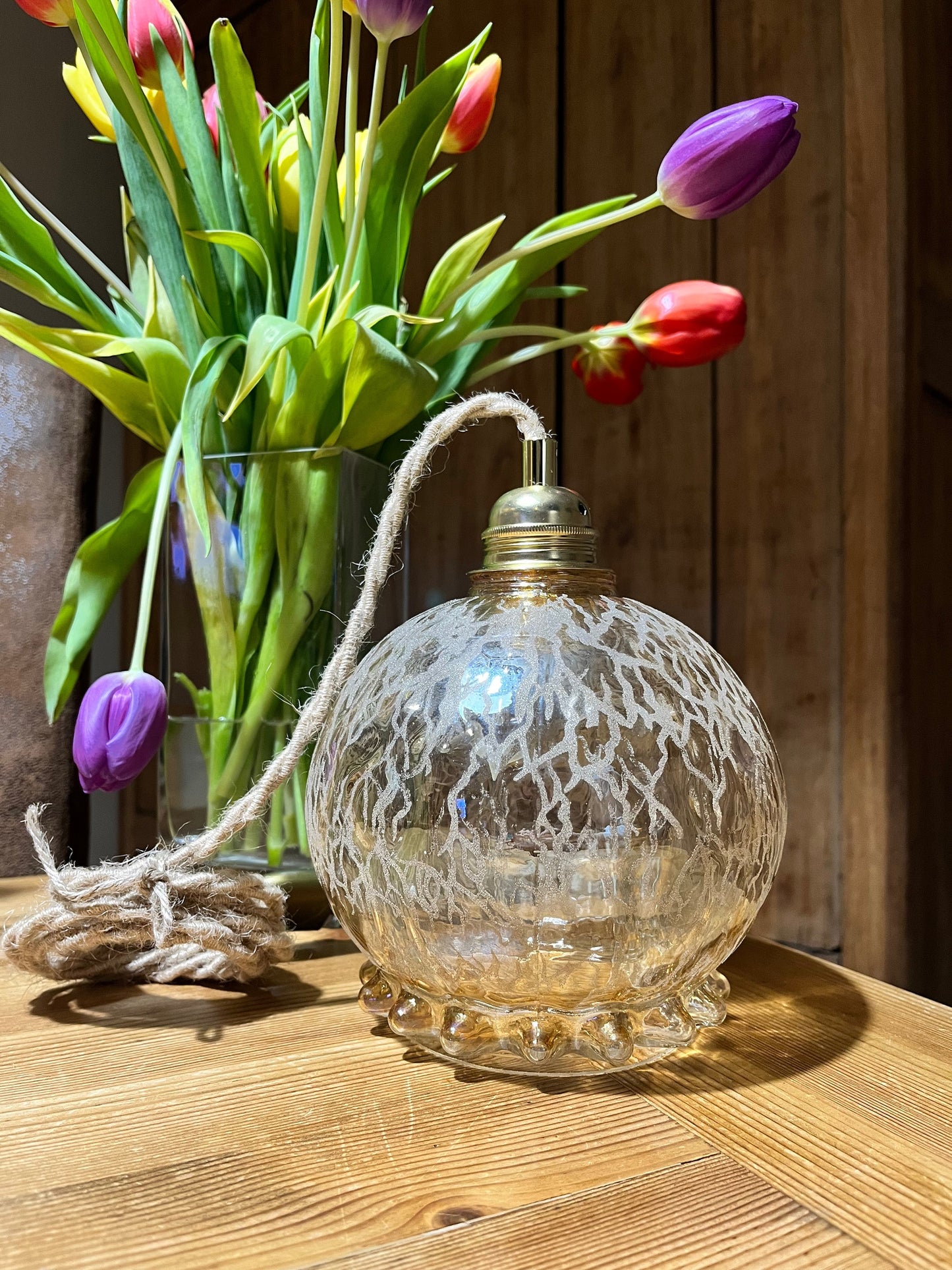 Antonella - Globe en verre pour lampe vintage personnalisée sur mesure - lesmimieres