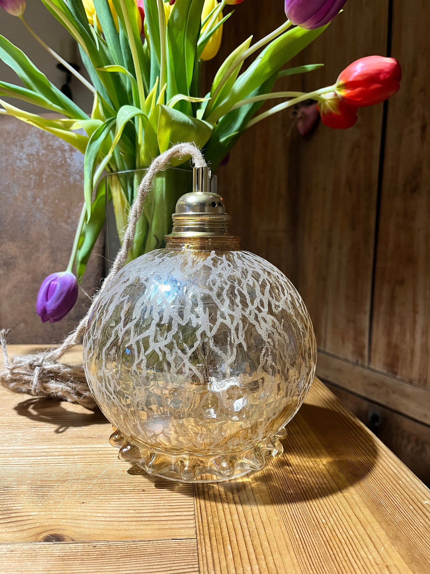 Antonella - Globe en verre pour lampe vintage personnalisée sur mesure - lesmimieres