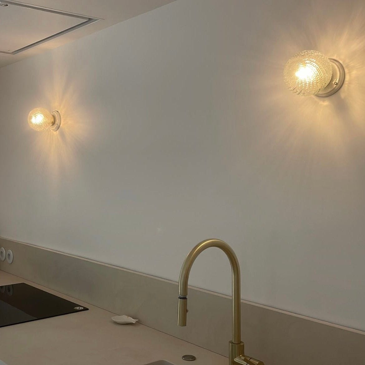 Applique globe en verre vintage cuisine