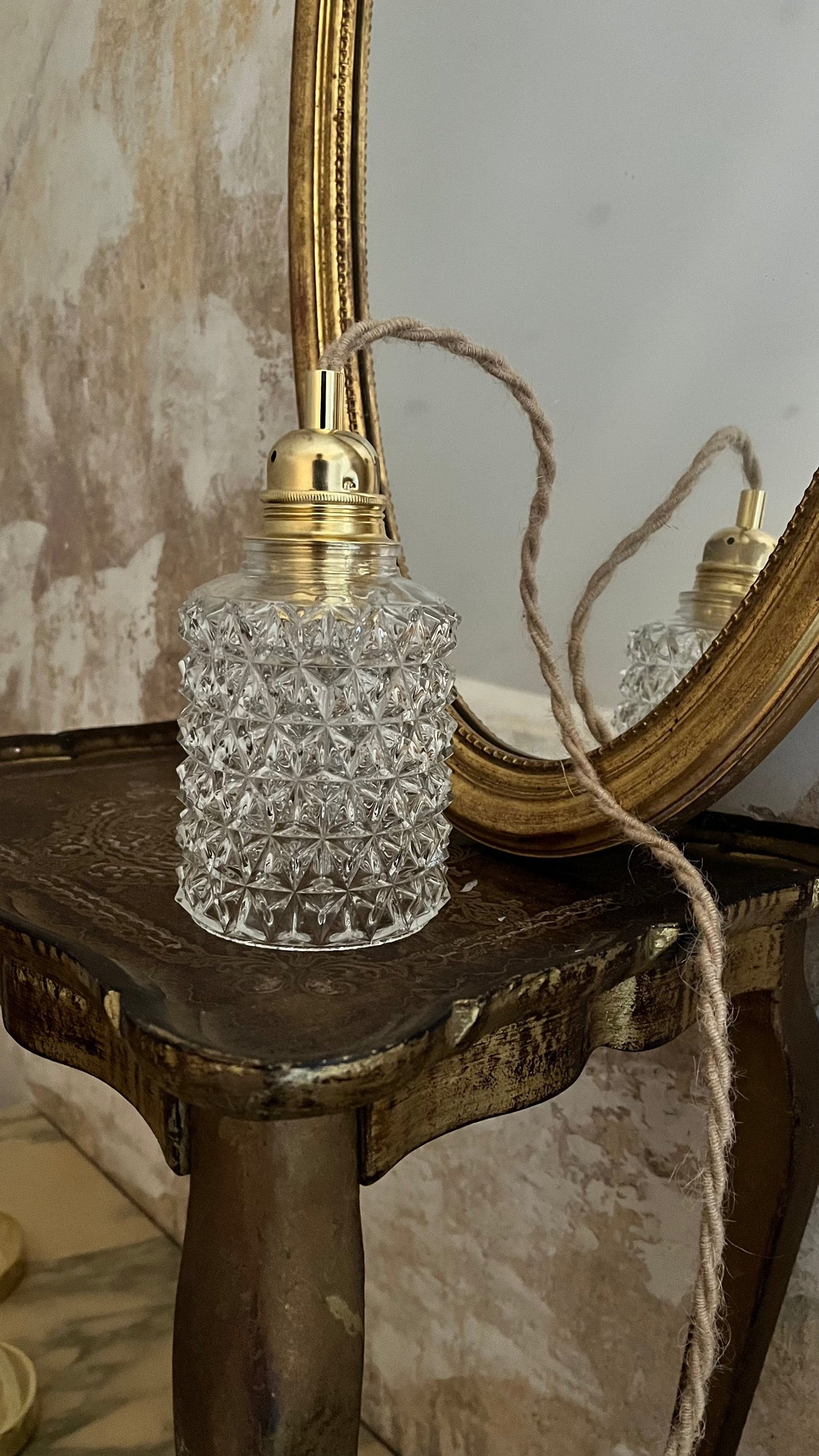 Arlette - Globe en verre pour lampe vintage personnalisée sur mesure - lesmimieres