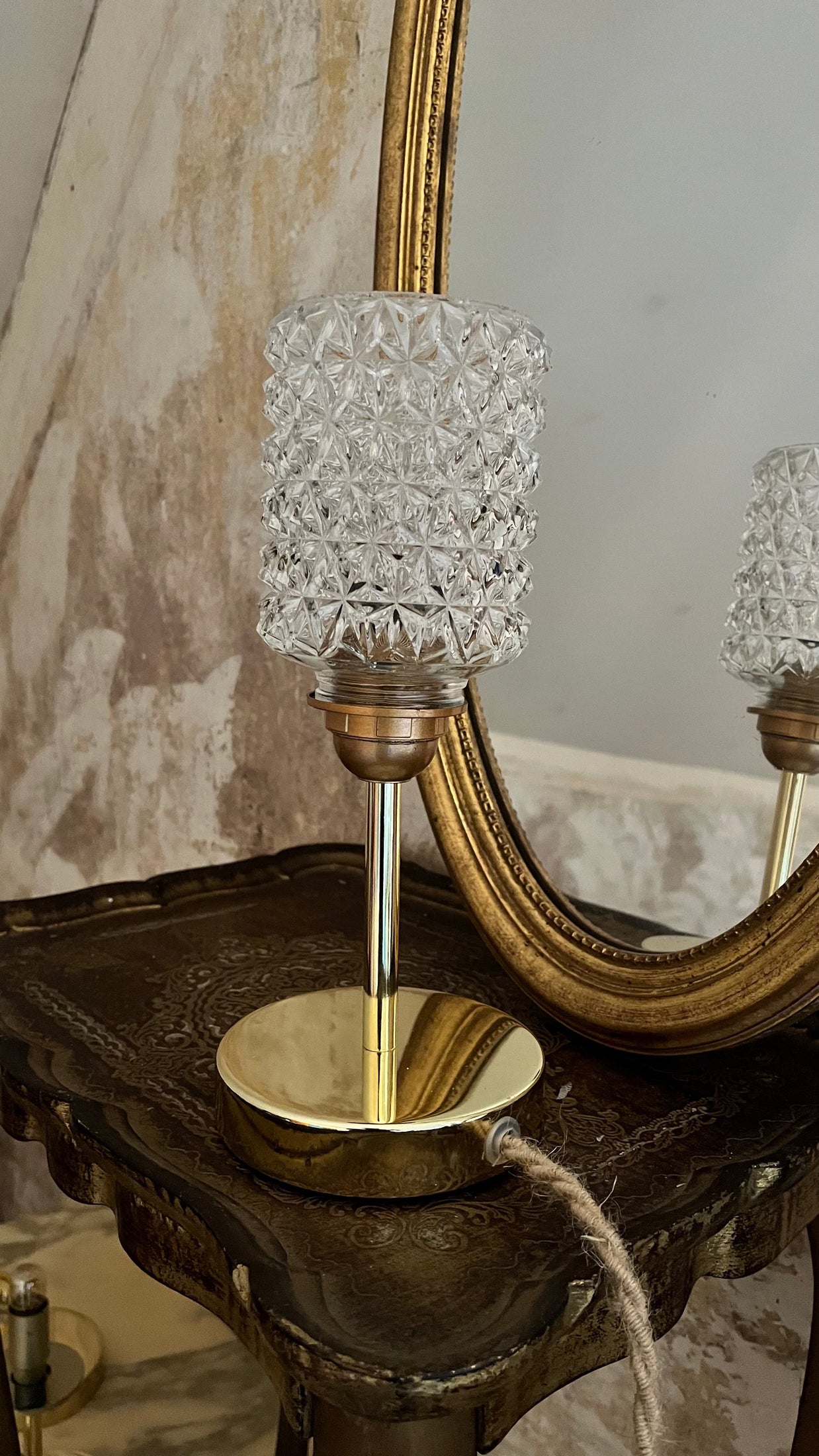 Arlette - Globe en verre pour lampe vintage personnalisée sur mesure - lesmimieres