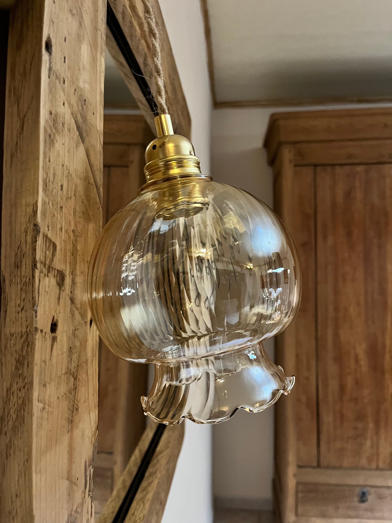 Aurélia - Globe en verre pour lampe vintage personnalisée sur mesure - lesmimieres
