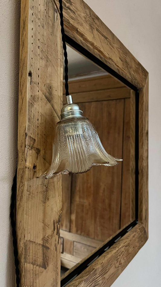 Églantine - Globe en verre pour lampe baladeuse vintage personnalisée sur mesure - lesmimieres