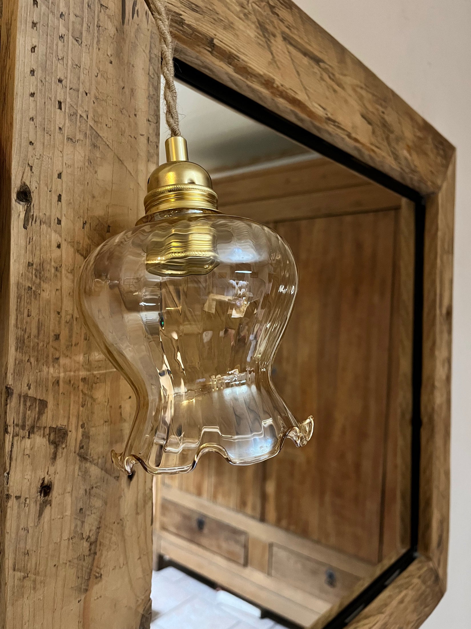 Huguette - Globe en verre pour lampe vintage personnalisée sur mesure - lesmimieres