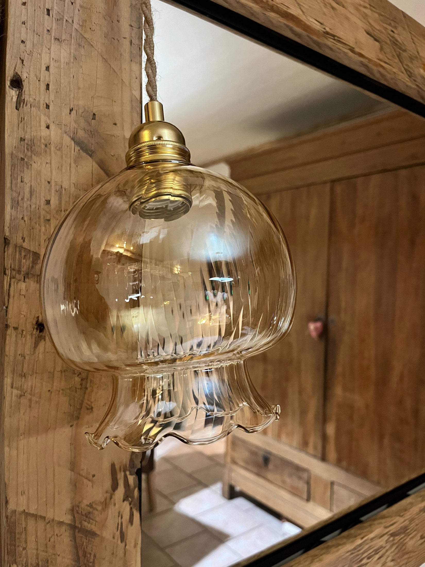 Aurélia - Globe en verre pour lampe vintage personnalisée sur mesure - lesmimieres