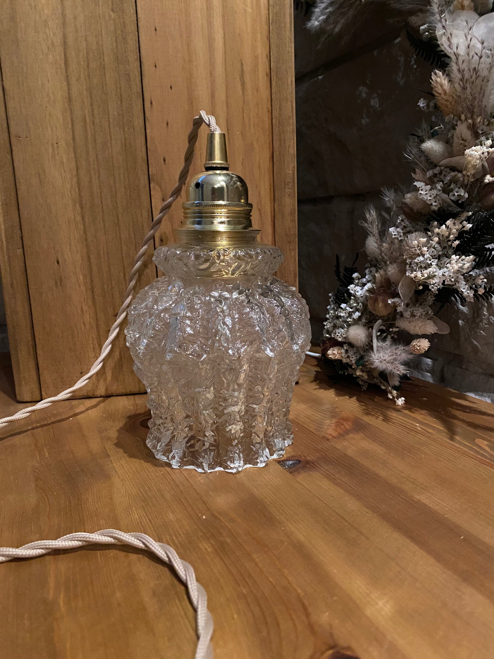 Lampe vintage en verre les mimieres