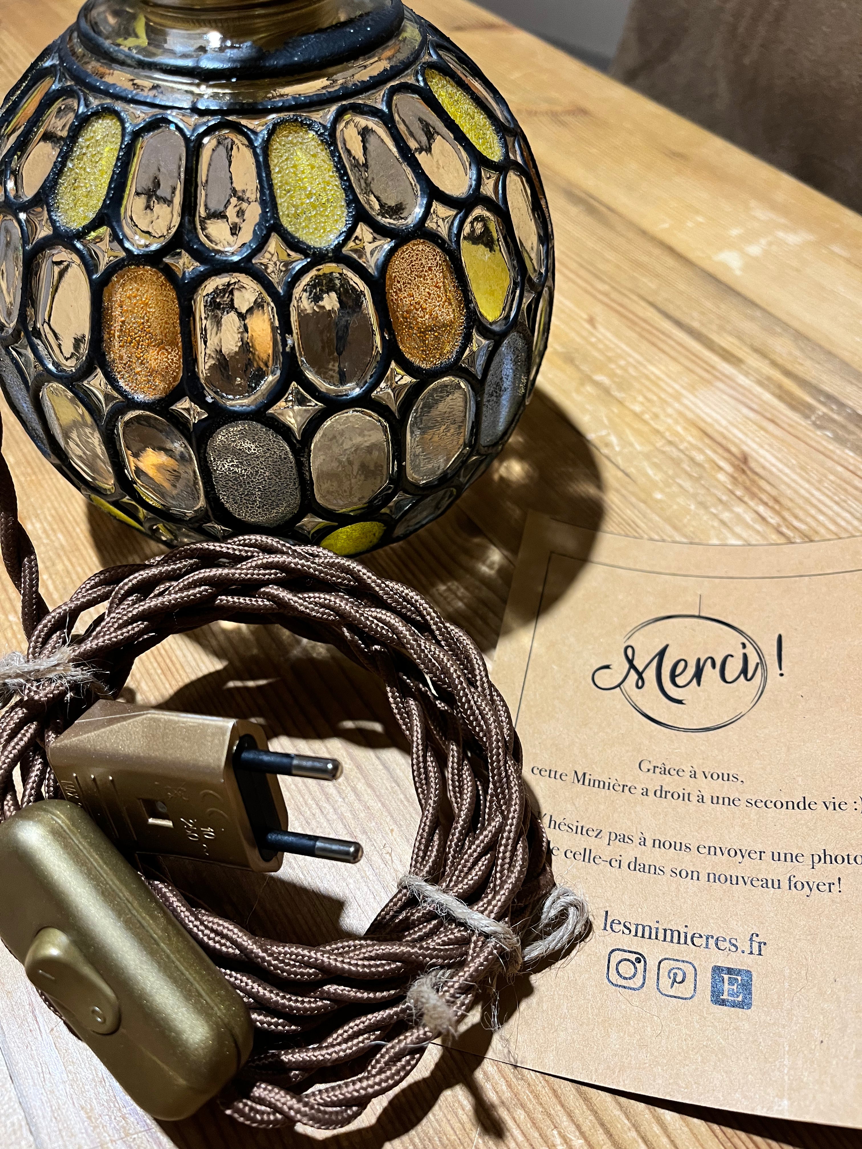 Baladeuse vintage globe en verre 