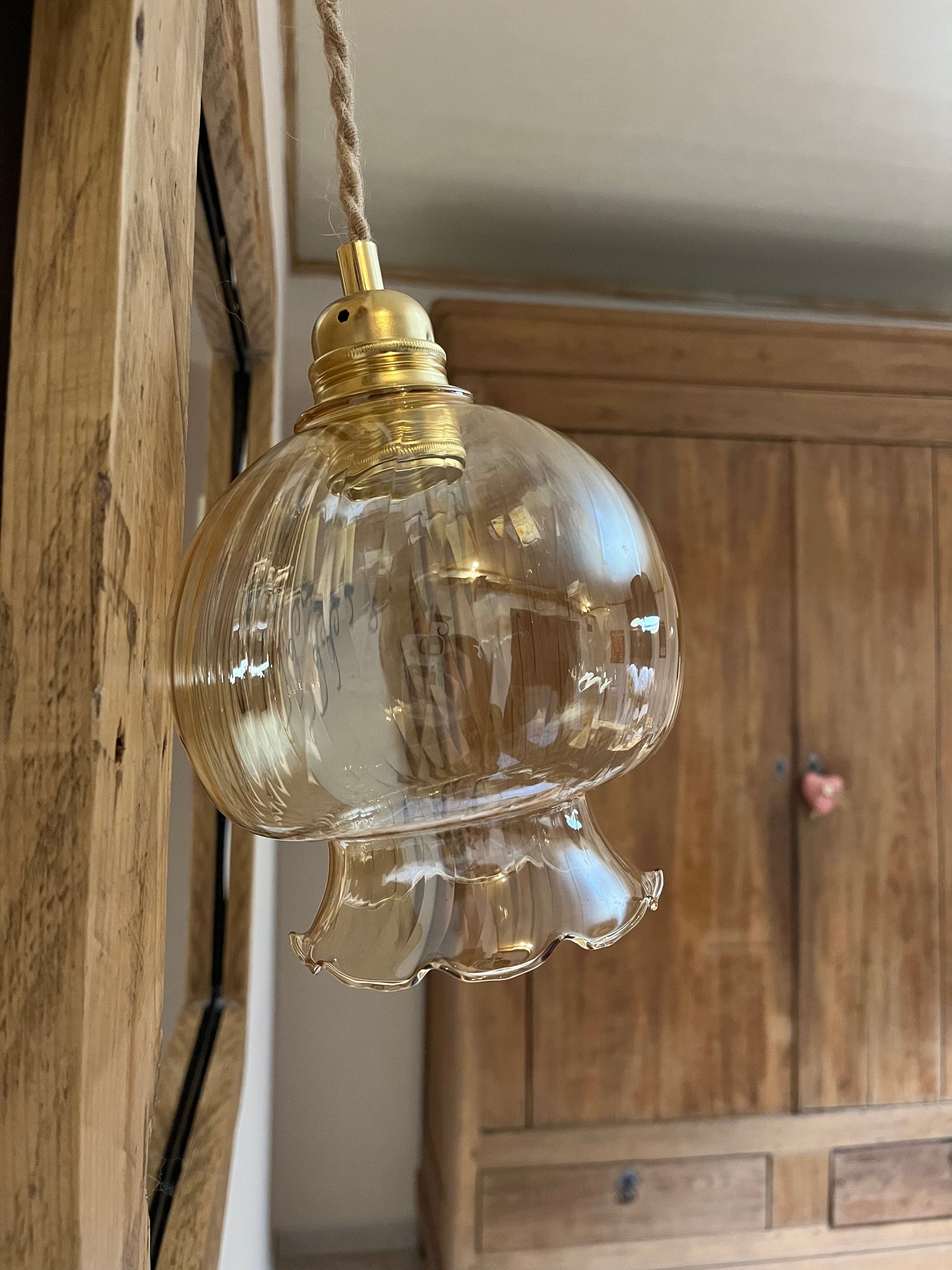 Aurélia - Globe en verre pour lampe vintage personnalisée sur mesure - lesmimieres