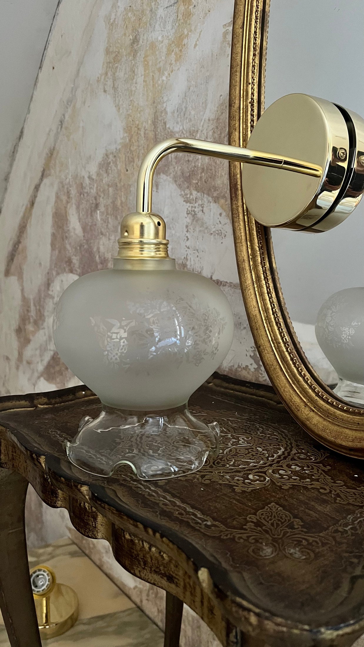 Lampe applique en verre vintage les mimieres