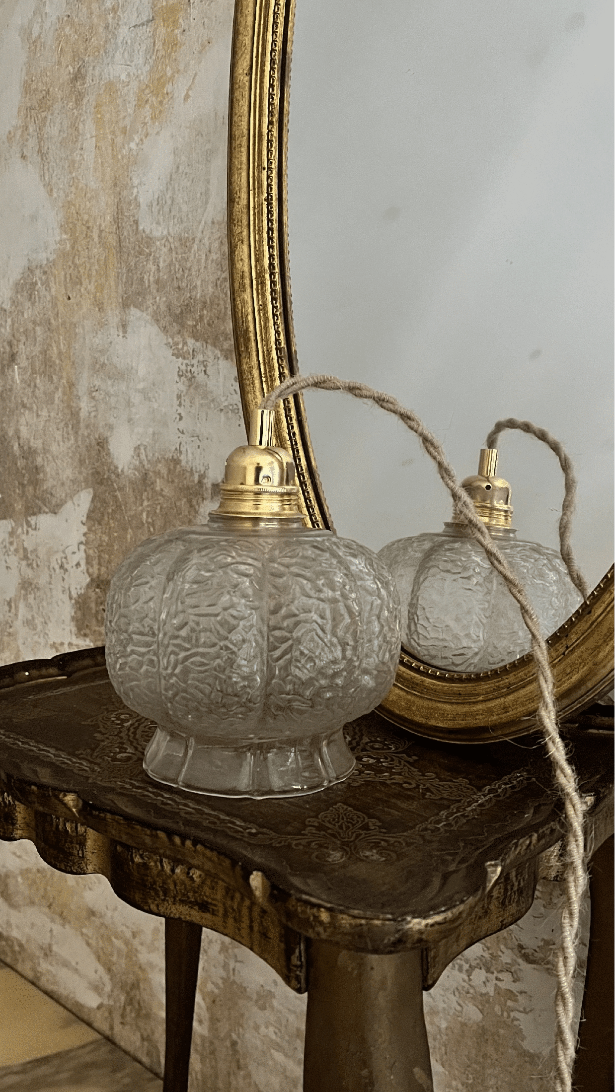 Hélène - Globe en verre pour lampe vintage personnalisée sur mesure - lesmimieres
