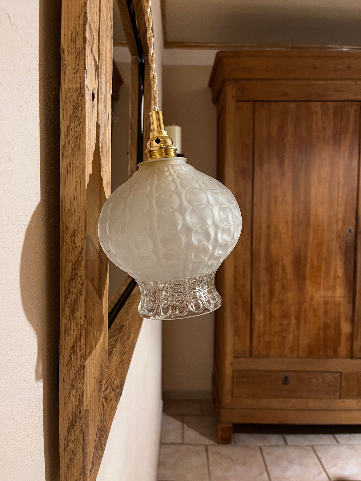 Isidore - Globe en verre pour lampe baladeuse vintage personnalisée sur mesure - lesmimieres