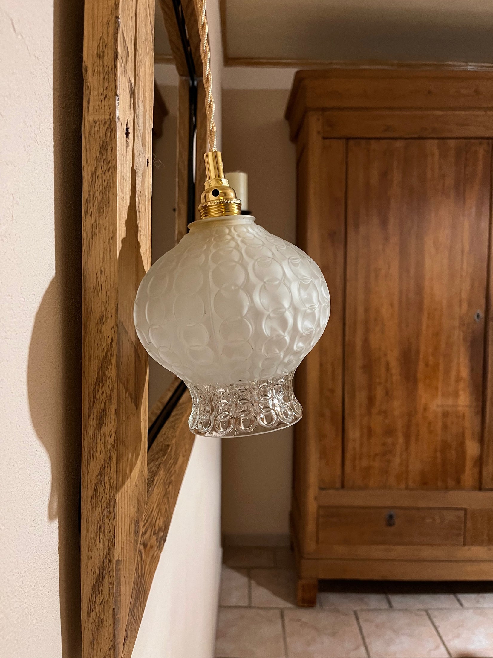 Isidore - Globe en verre pour lampe baladeuse vintage personnalisée sur mesure - lesmimieres