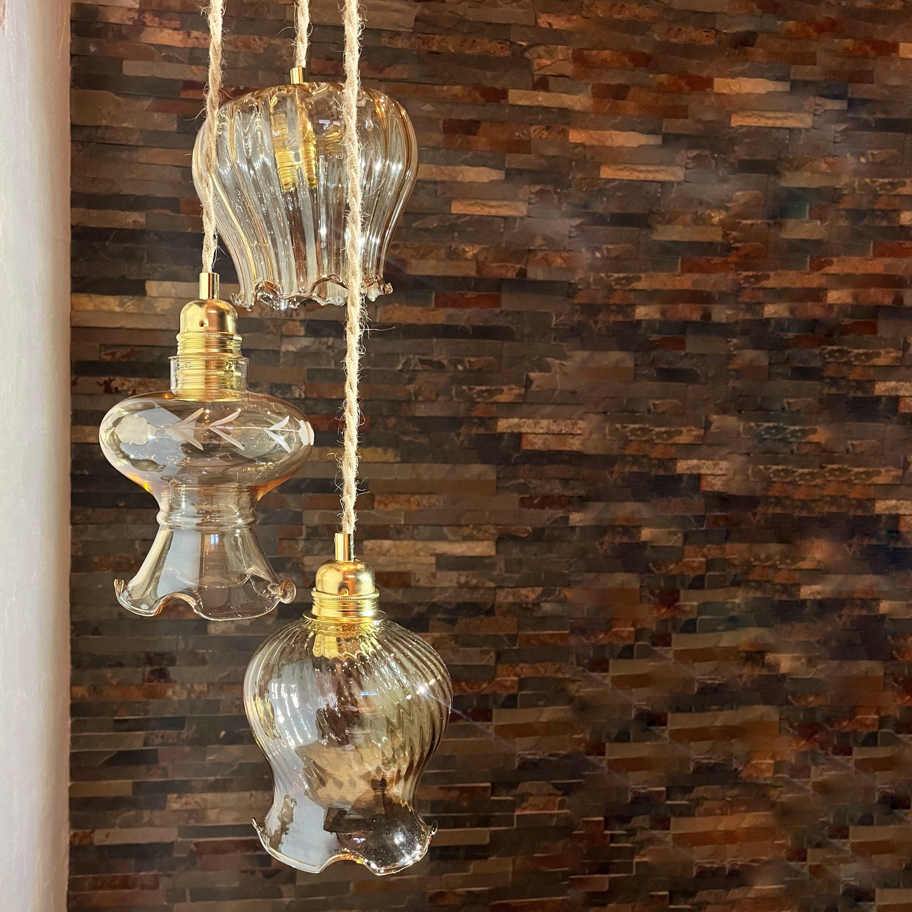 Lampe suspension multiple vintage