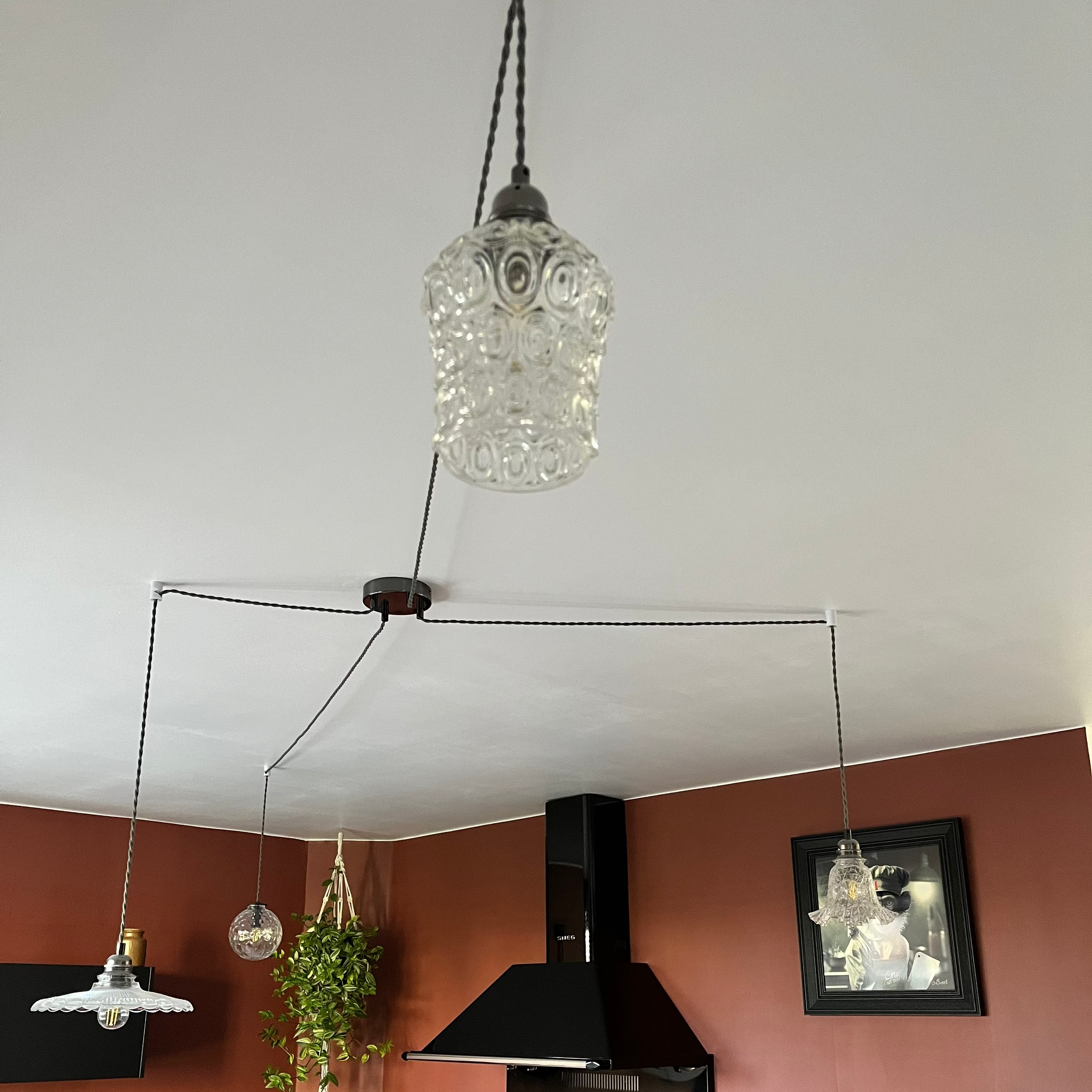 Lampe suspension multiple vintage personnalisé