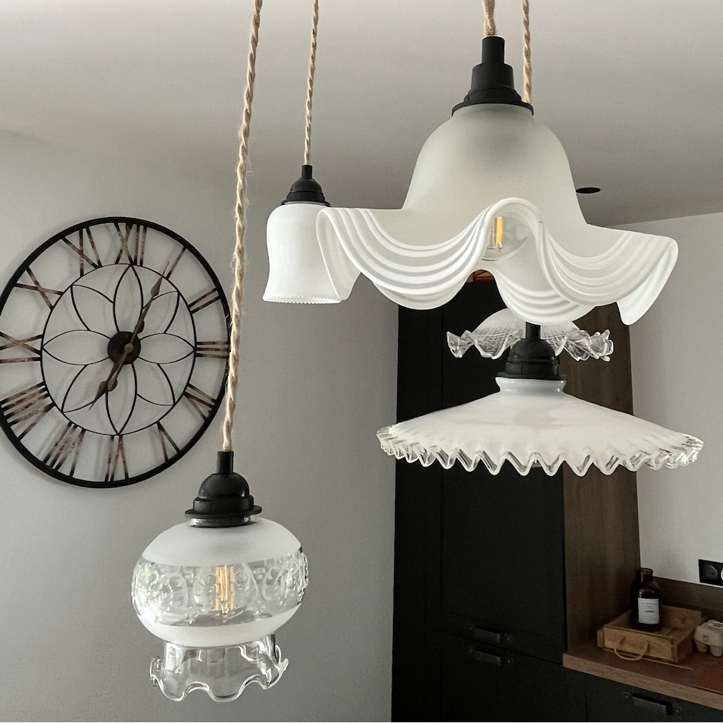 Lampe suspension multiple vintage personnalisée cuisine