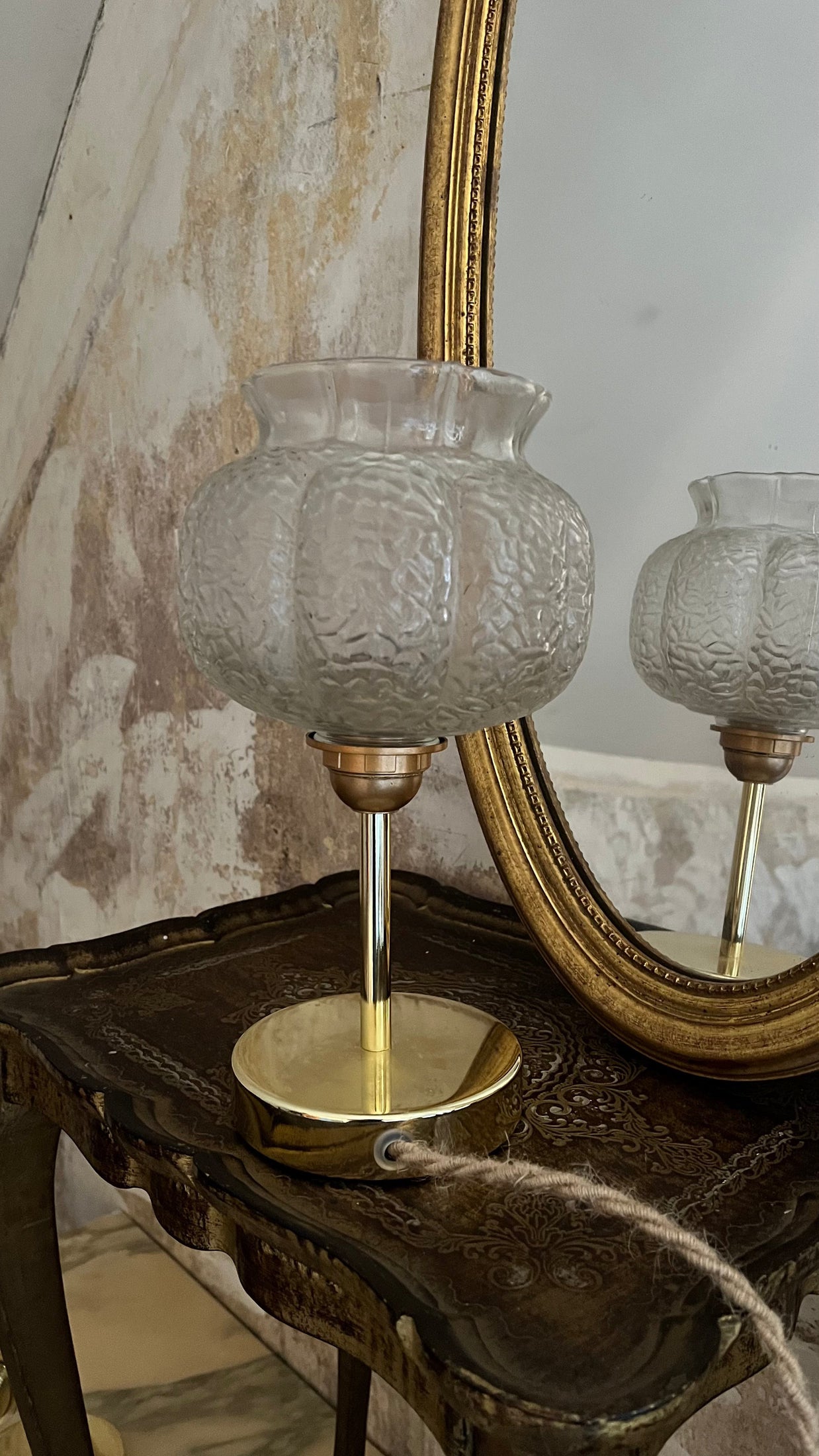 Hélène - Globe en verre pour lampe vintage personnalisée sur mesure - lesmimieres