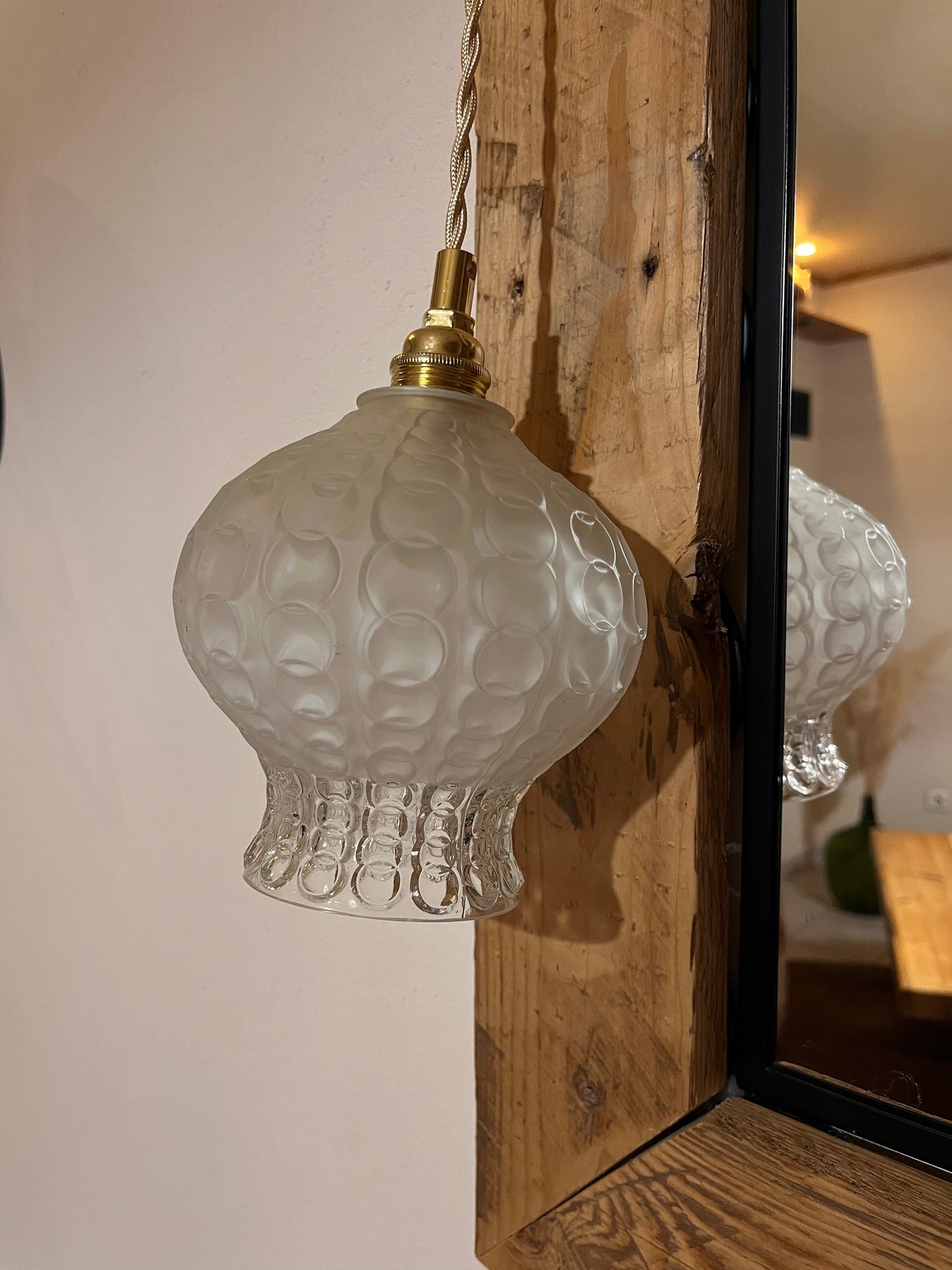 Isidore - Globe en verre pour lampe baladeuse vintage personnalisée sur mesure - lesmimieres