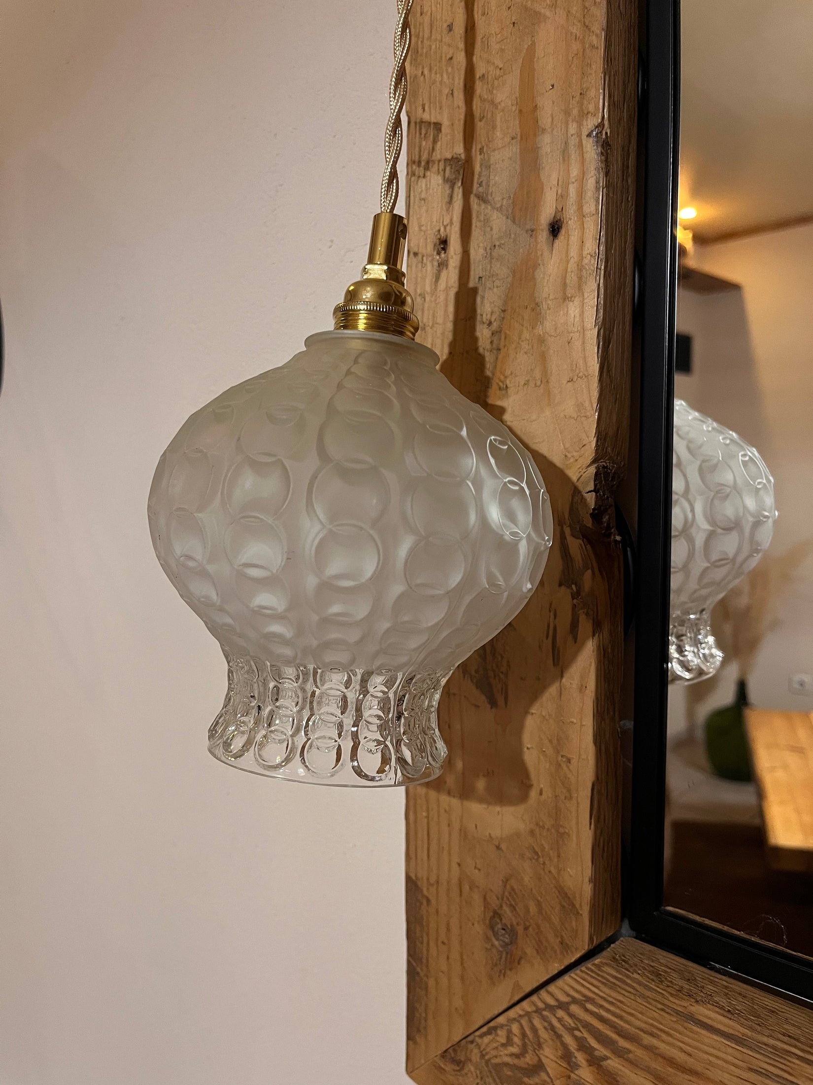 Isidore - Globe en verre pour lampe baladeuse vintage personnalisée sur mesure - lesmimieres