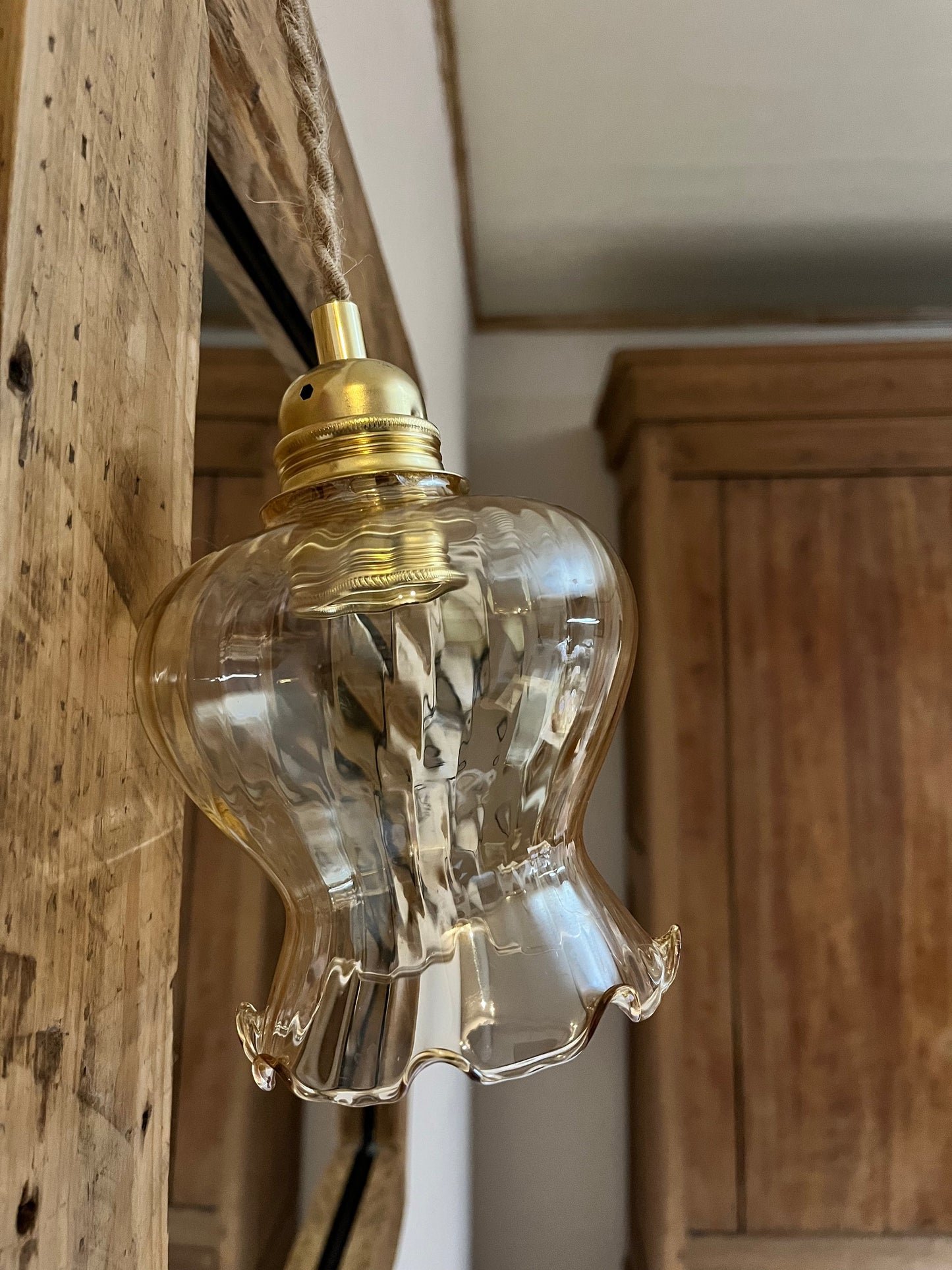 Huguette - Globe en verre pour lampe vintage personnalisée sur mesure - lesmimieres