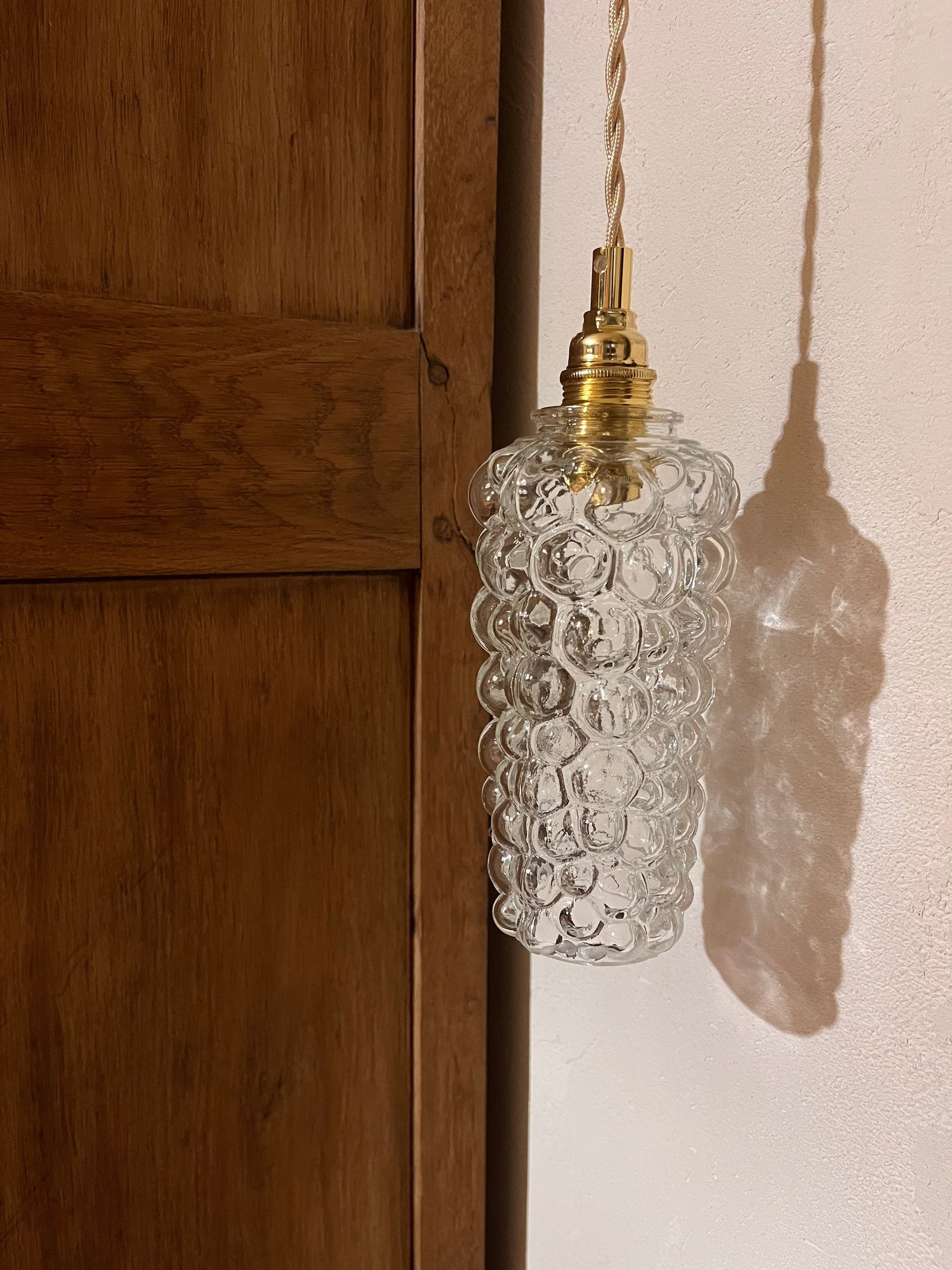 Luminaire baladeuse en verre ancien vintage les mimieres