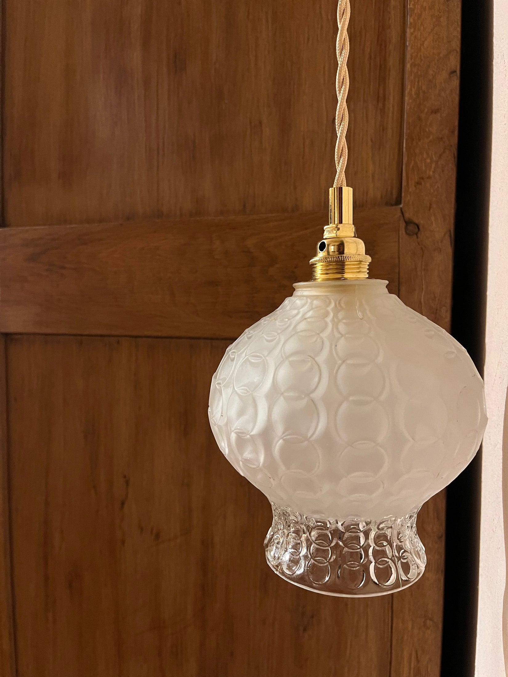 Isidore - Globe en verre pour lampe baladeuse vintage personnalisée sur mesure - lesmimieres