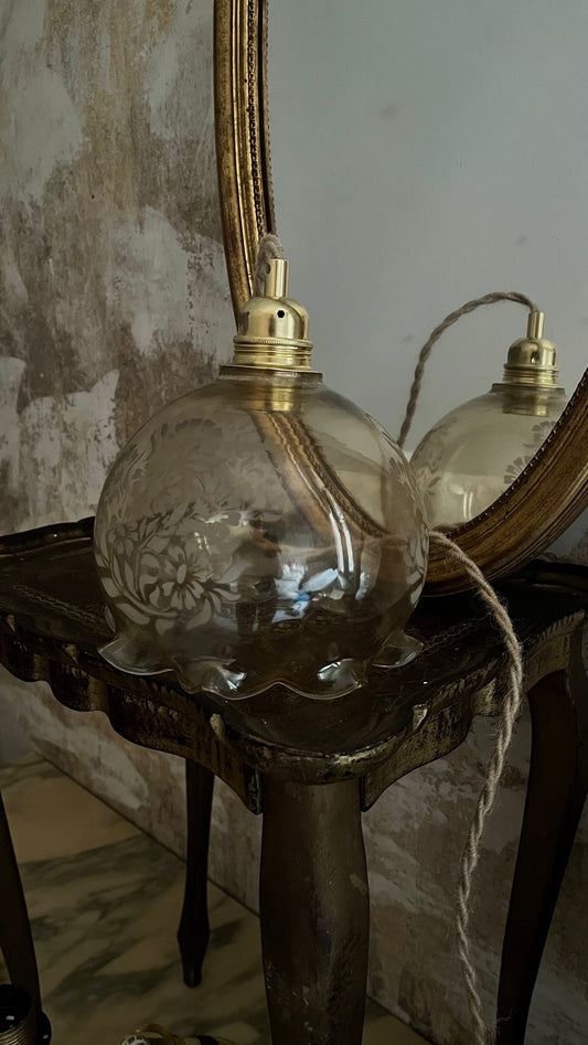 Claudette - Globe en verre pour lampe vintage personnalisée sur mesure - lesmimieres