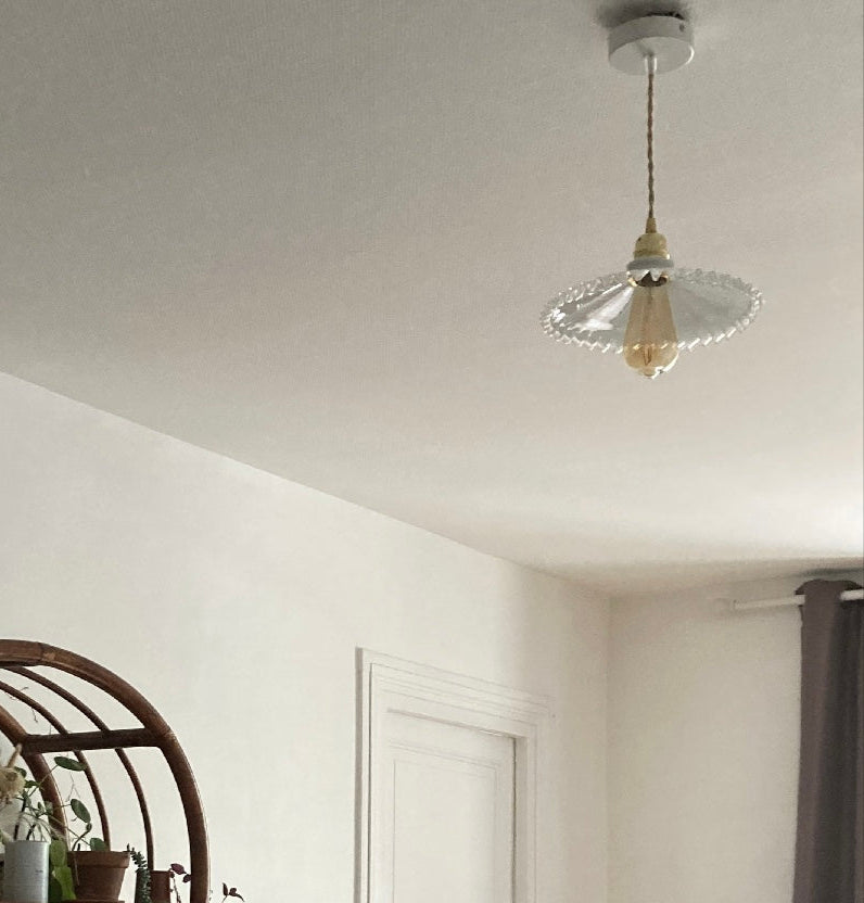 lampe suspension opaline vintage