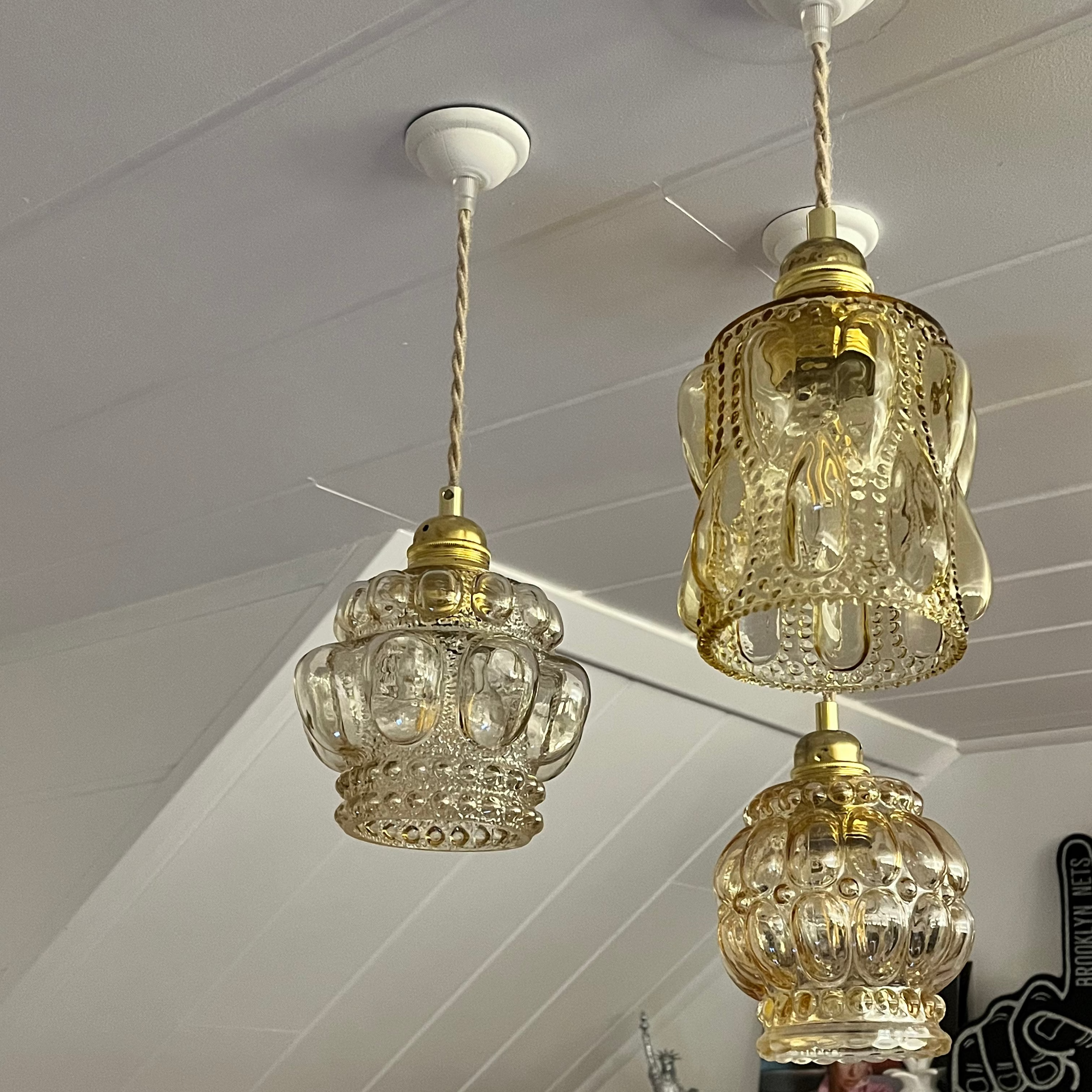 trio de lampe suspension vintage